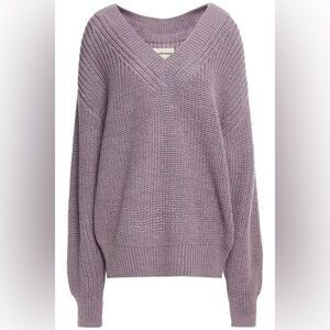 NWOT Mara Hoffman Baby Alpaca Purple V-Neck Sweater Oversized, Size S